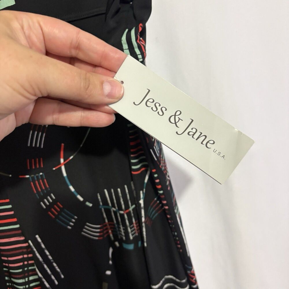 Jess Jane Pants Women 3X Wide Leg Artisan Artsy Pull on Casual Slinky USA NEW - Picture 2 of 5